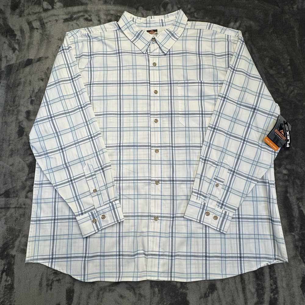 Ridgecut Toughwear Shirt Mens 3XL  Button Up Flex Long Sleeve Plaid Work Preppy